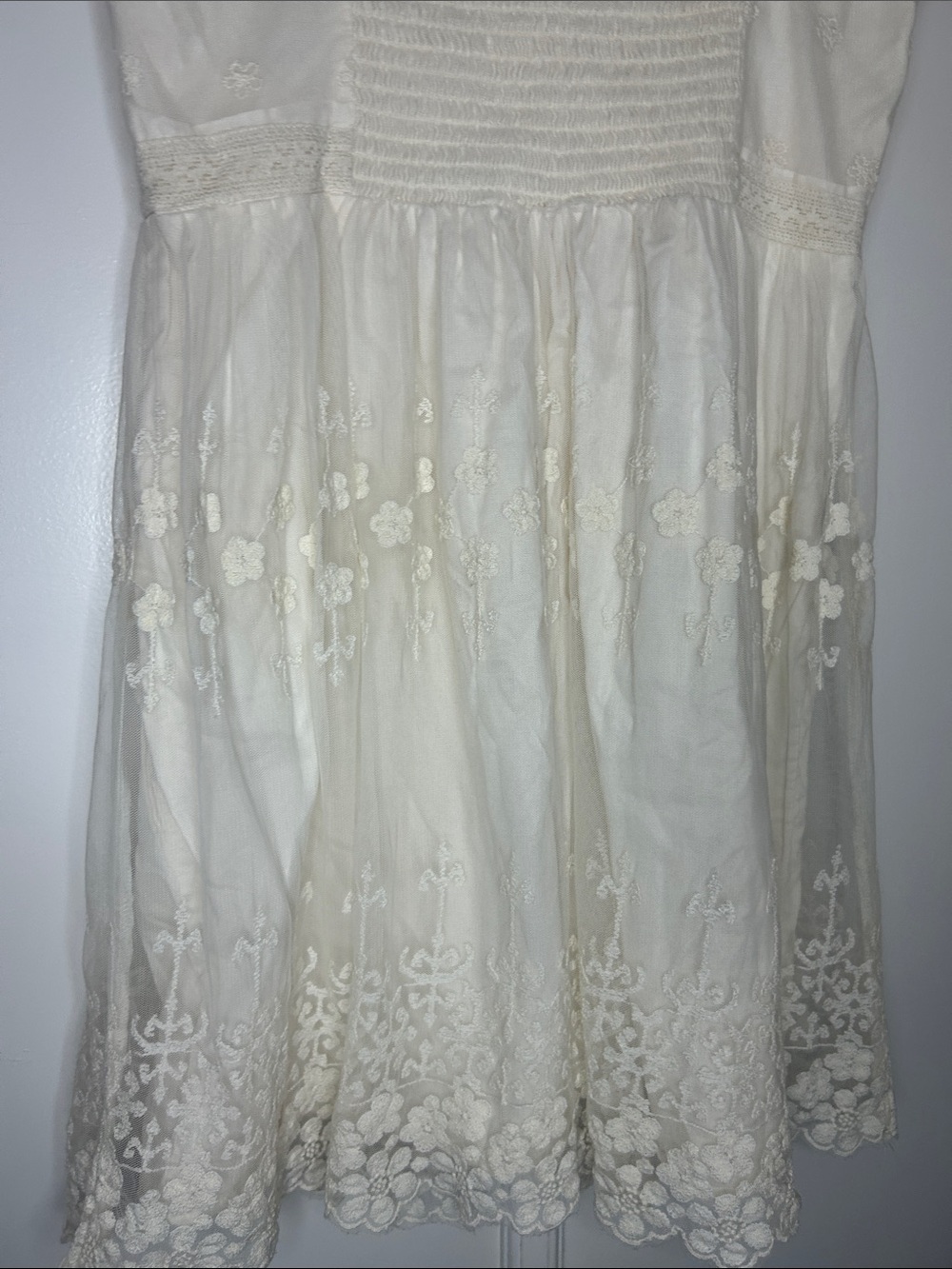 American Eagle Ivory Lace Boho Mini Dress - Picture 9 of 9